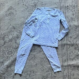 Kids Pajamas in Light Blue Heart Pattern